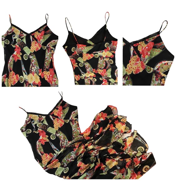 Manon Babtiste USA Tropical Floral-Print Strapless High-Low Ruffle Dress L - Picture 11 of 15